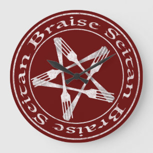 Braise Seitan Vegan Pentagram (ljusversion) Stor Klocka