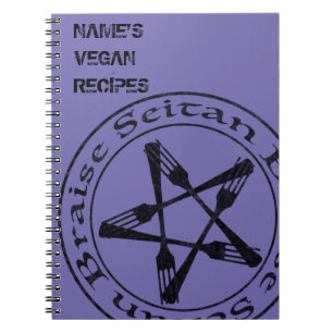 Braise Seitan Vegan Pentagram (mörk version) Anteckningsbok
