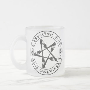 Braise Seitan Vegan Pentagram (mörk version) Frostad Glasmugg