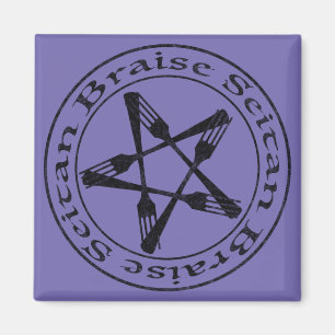 Braise Seitan Vegan Pentagram (mörk version) Magnet