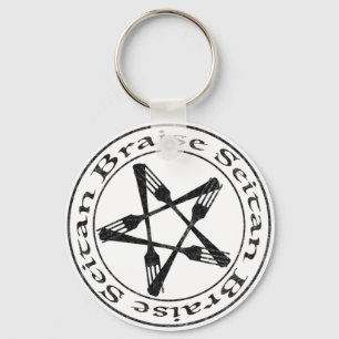 Braise Seitan Vegan Pentagram (mörk version) Nyckelring