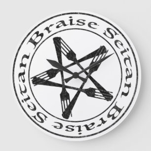 Braise Seitan Vegan Pentagram (mörk version) Stor Klocka