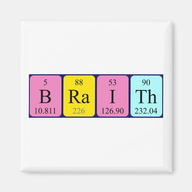 Braith Periodiska bord namn magnet (Framsidan)