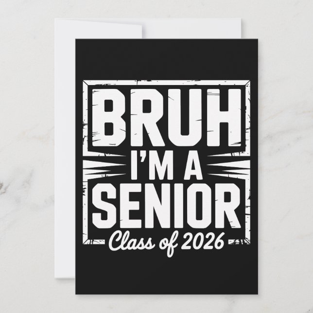 Bråk jag är en senior klass 2026 examen 26 grader inbjudningar (Framsida)