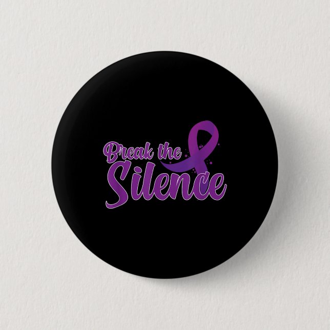 Brak Silence Domestic Violence Support Awareness Knapp (Framsida)