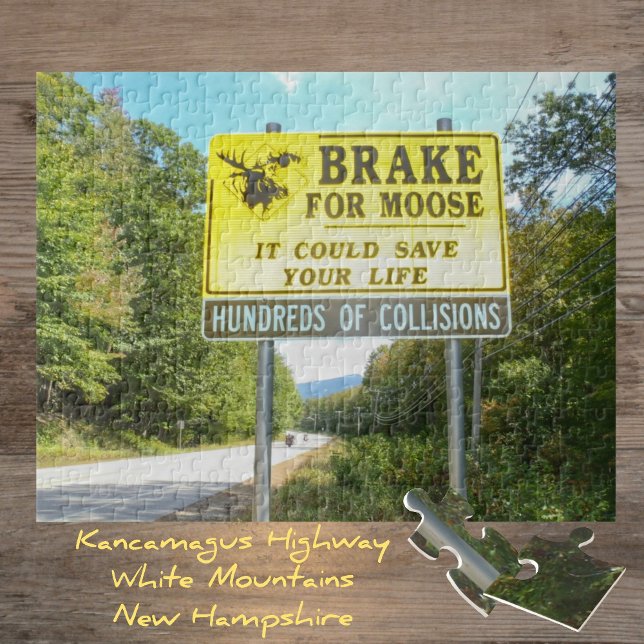 Brake for Moose Kancamagus Highway New Hampshire Pussel (Skapare uppladdad)