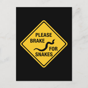Brake for Snakes, Traffic Sign, Kanada Vykort