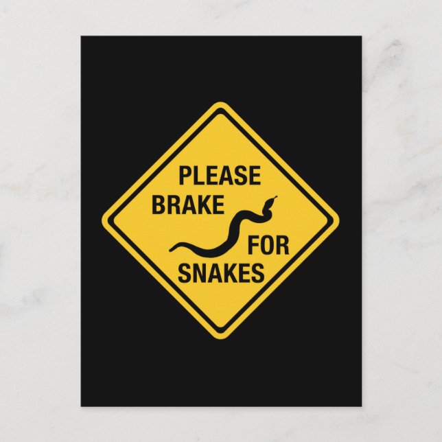 Brake for Snakes, Traffic Sign, Kanada Vykort (Framsida)