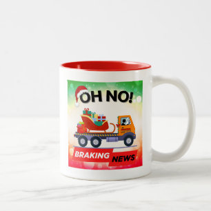 BRAKING NEWS - Santa's Delivery Retback Två-Tonad Mugg