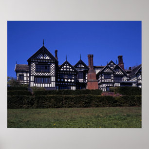 Bramall Hall Cheshire-vykort Poster