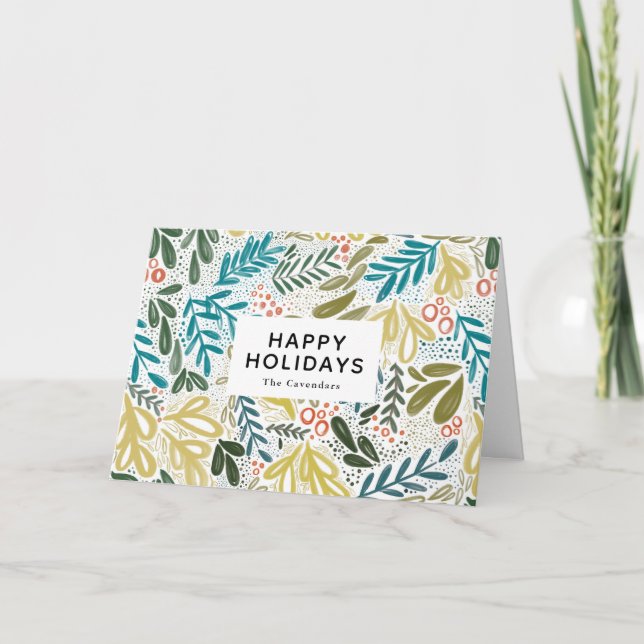 Bramble Botanical Julhälsningar Kort (Framsida)