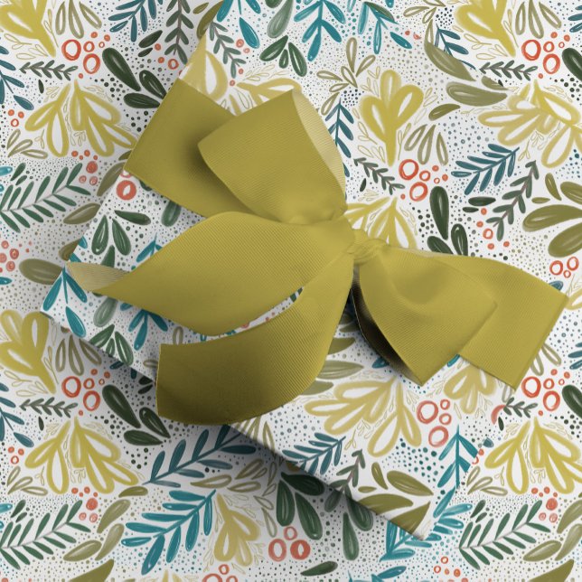 Bramble | Festiv botanisk Presentpapper (Watercolor Christmas botanical bramble festive holiday gift wrapping paper.)