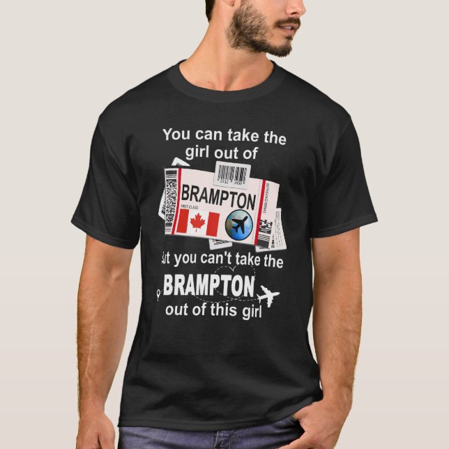 Brampton Boarding Pass Brampton Girl Brampton T Shirt (Framsida)