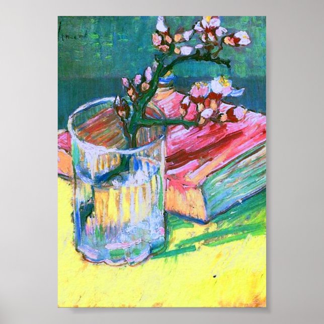 Bran Blossoming Almond Gren Glass Bok Van Gogh Poster (Framsidan)