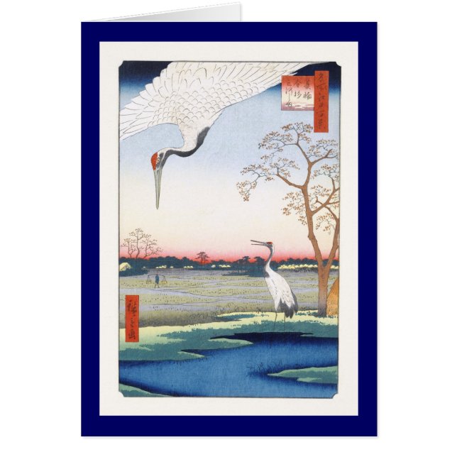 Bran Cranes Minowa Kanasugi Mikawashima Hiroshige OBS Kort (Framsidan)