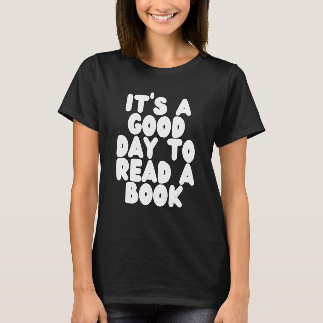 Bran den 1:e läsdagen för Bok Bibliotek T Shirt (Framsida)