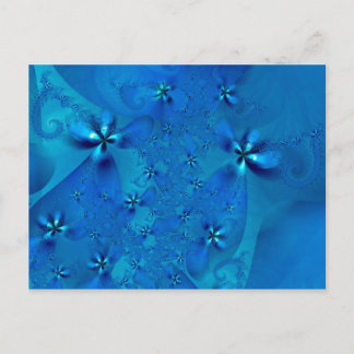 Bran Fractal Art, vacker blå Spiral Vykort