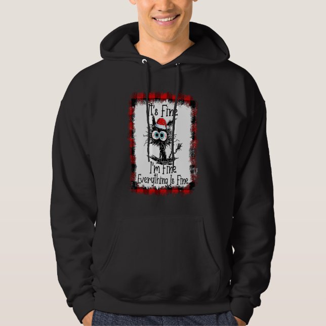 Bran jag är Bra Allt är Bra Katt jul Hoodie (Framsida)