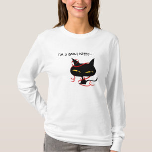 Bran svärtar kattungedam skjortor för långärma tee shirt