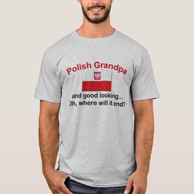 Bran tittar polsk morfar t-shirt (Framsida)
