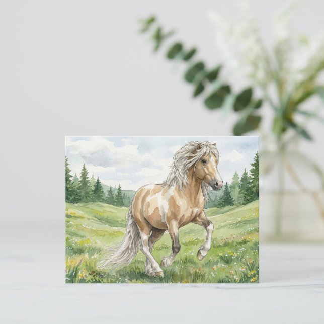 Brana Pinto Palomino Islänsk akvarell Vykort (Stående Fram)