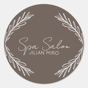 Branch Salong Beauty Studio Brun Runt Klistermärke