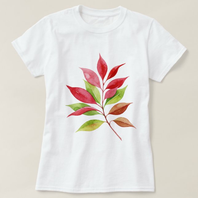 Branch with red leaves t shirt (Design framsida)