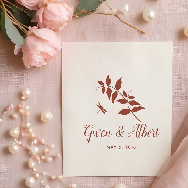 Branches and Dragonfly Wedding Monogram Stämpel (Skapare uppladdad)