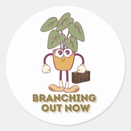 Branching Out Now — Cute Plant Graphic Runt Klistermärke