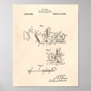 Brand Alarm Bell 1921 Patent Art - Old Peper Poster