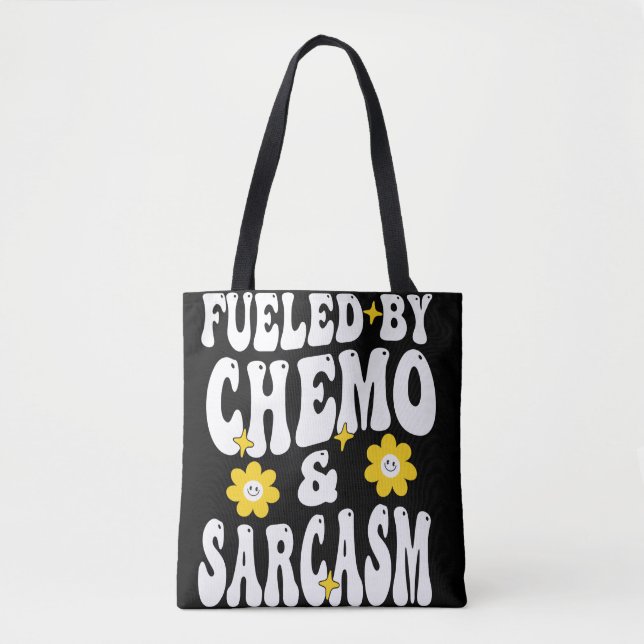 Bränd av Chemo och Sarcasm Funny Chemoterapi Can Tygkasse (Framsida)