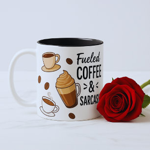 Bränd av Coffee & Sarcasm Mugg - Lustigt gift