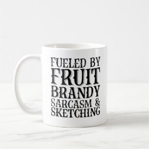 Bränd av fruktBrandy Sarcasm och skal Kaffemugg