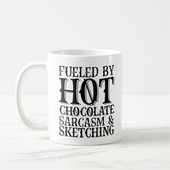Bränd av Hett Chocolate Sarcasm och skal Kaffemugg (Vänster)