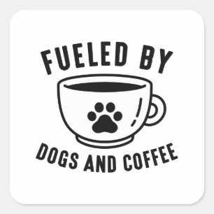 Bränd av Hundar och kaffe Fyrkantigt Klistermärke
