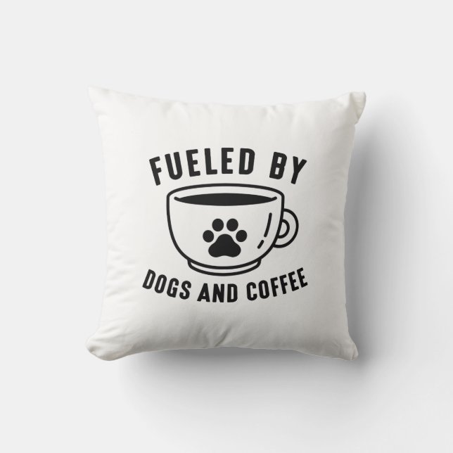 Bränd av Hundar och kaffe Kudde (Framsida)