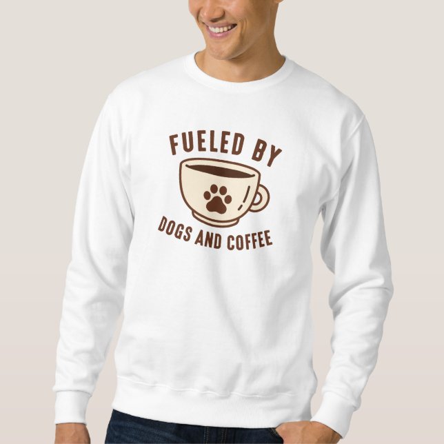 Bränd av Hundar och kaffe Lång Ärmad Tröja (Framsida)