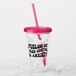 Bränd av iserad kaffe och ångformad akryltumlare take away mugg