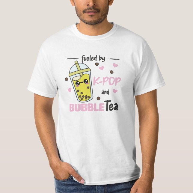Bränd av K-Pop och Bubble Tea Kawaii Boba Tea T Shirt (Framsida)