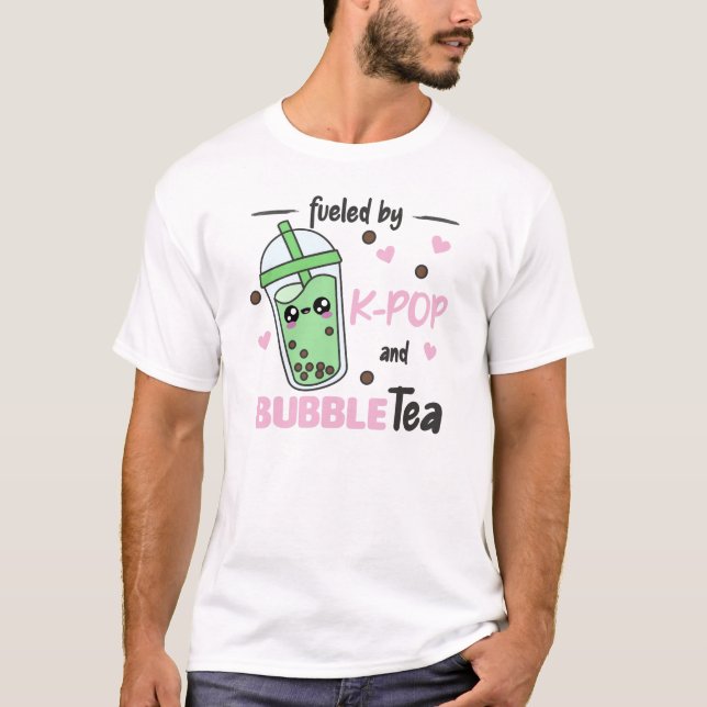 Bränd av K-Pop och Bubble Tea Kawaii Boba Tea T Shirt (Framsida)