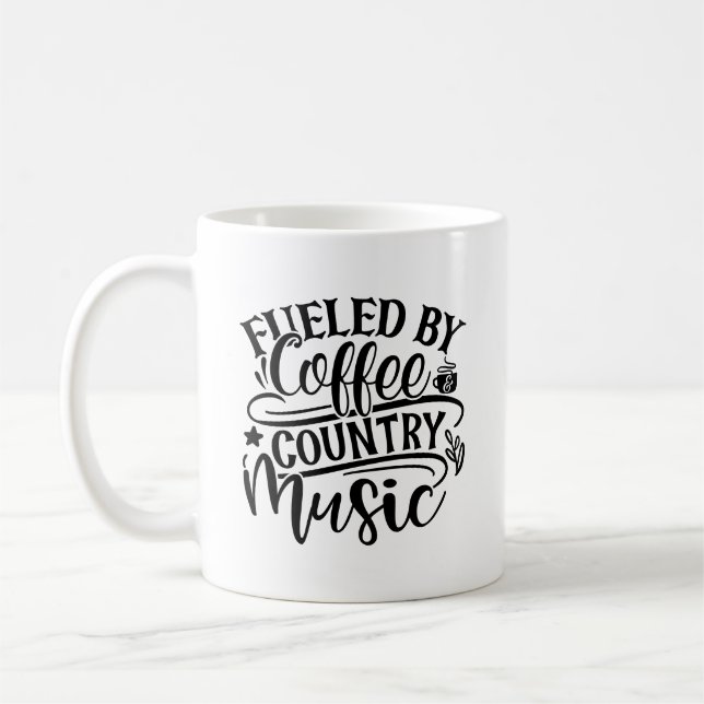 Bränd av kaffe & Land Music Kaffemugg (Vänster)