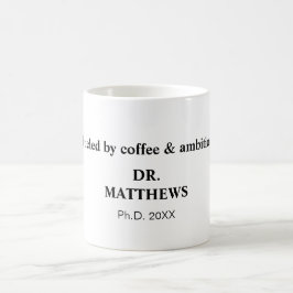 Bränd av kaffe och ambition. kaffemugg