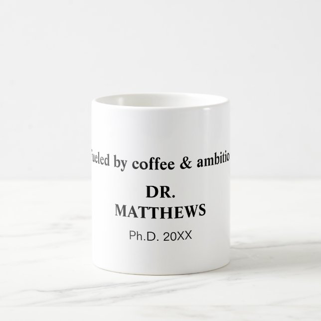 Bränd av kaffe och ambition. kaffemugg (Center)