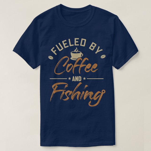 Bränd av kaffe och fiske av djuphavsbottnens isfly t shirt (Design framsida)