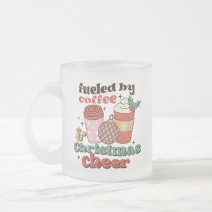 Bränd av kaffe och julCheer Frostad Glasmugg
