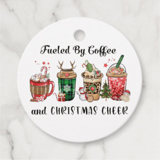 Bränd av kaffe och julCheer Gåvor Etiketter