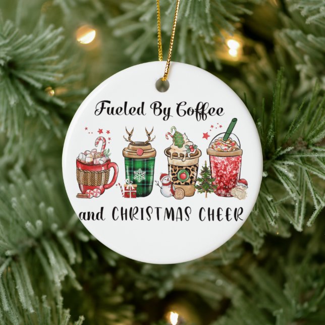 Bränd av kaffe och julCheer Julgransprydnad Keramik (Träd)