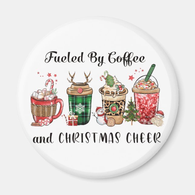 Bränd av kaffe och julCheer Magnet (Framsidan)