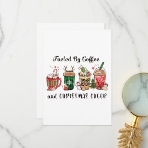 Bränd av kaffe och julCheer Tack Kort
