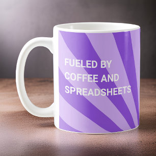 Bränd av kaffe och kalkylblad - Lila Kaffemugg